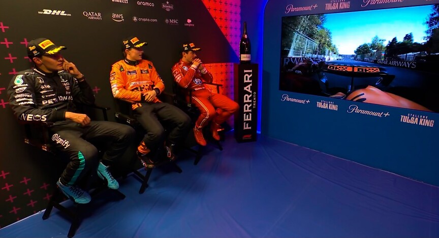 2024 Azerbaijan Grand Prix: Listen in to the chat from the top three drivers in the cool-down room after the race